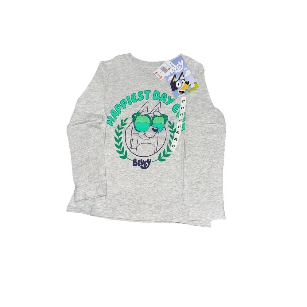 Bluey Boys Long Sleeve Shirt Happiest Day Ever Size 4T